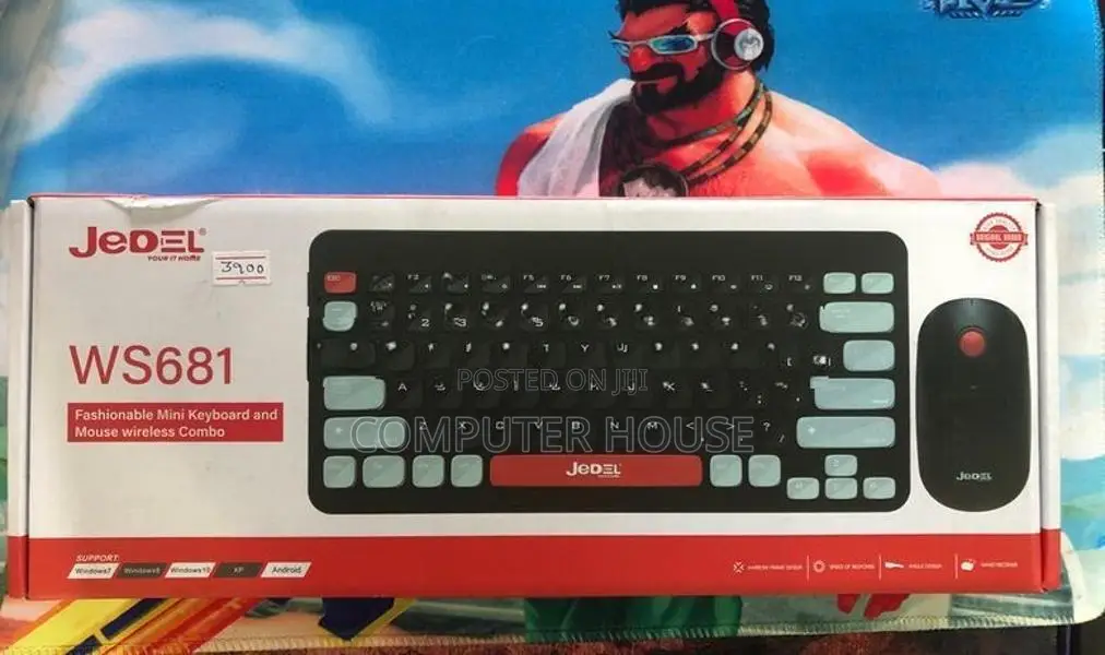 JEDEL WS 681 Wireless Mini Keyboard with Mouse