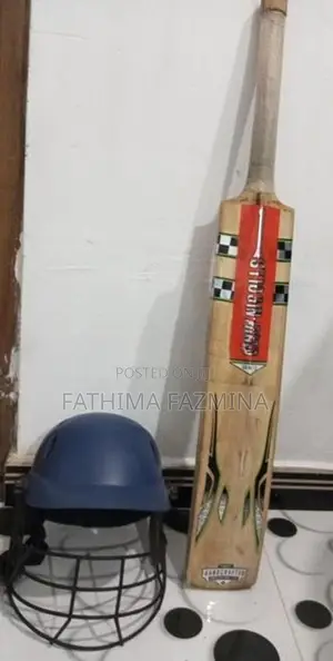 Leather Bat(gray Nicholls ) with Helmet( Victory)