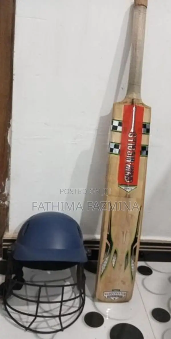 Leather Bat(gray Nicholls ) with Helmet( Victory)