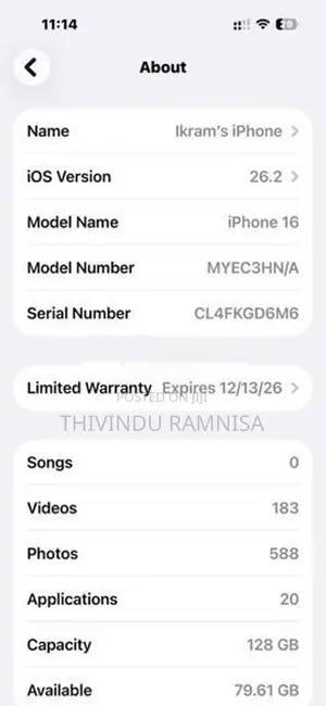 Apple iPhone 16 (Used)