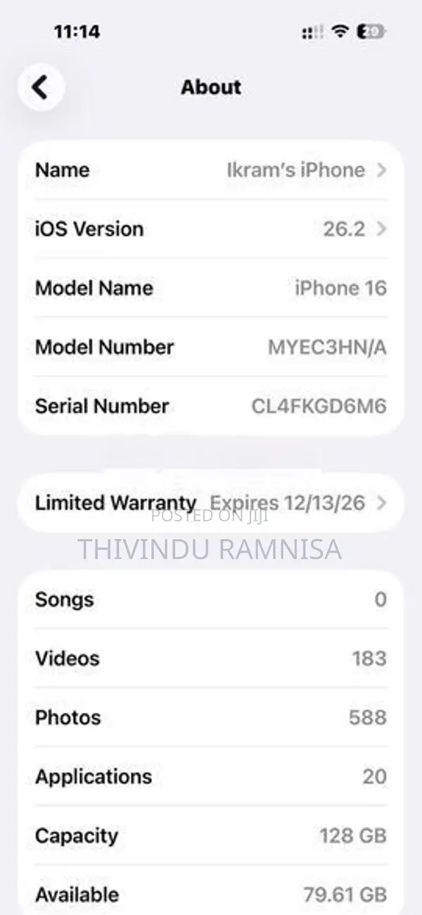 Apple iPhone 16 (Used)