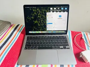 Silver coloured apple Mac book air M1 for sale