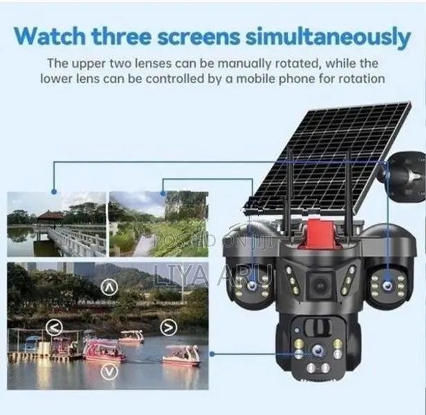 4 G Triple Lense Intelligent Solar Energy Cctv Camera