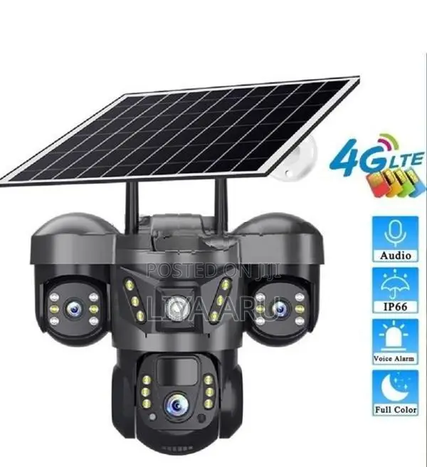 4 G Triple Lense Intelligent Solar Energy Cctv Camera