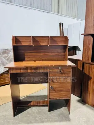 Brown Study Table with Rack