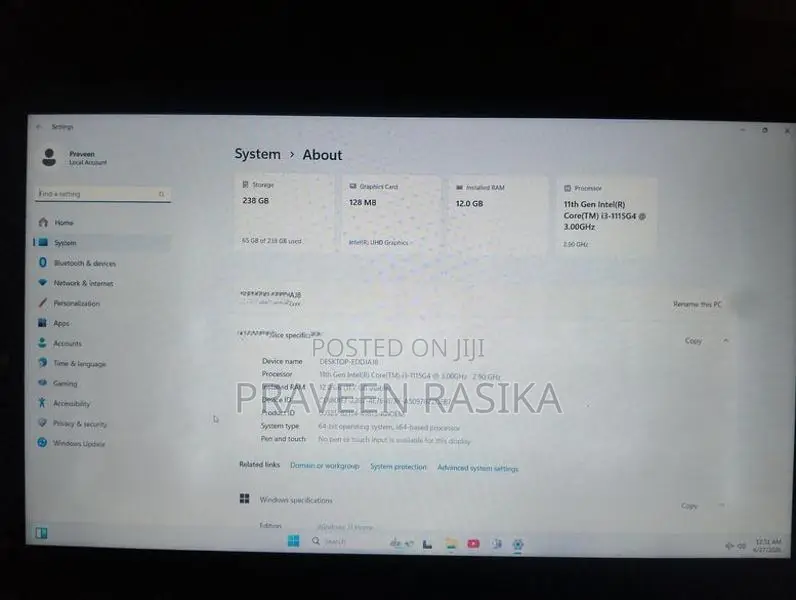 Hp i3 11Gen Laptop