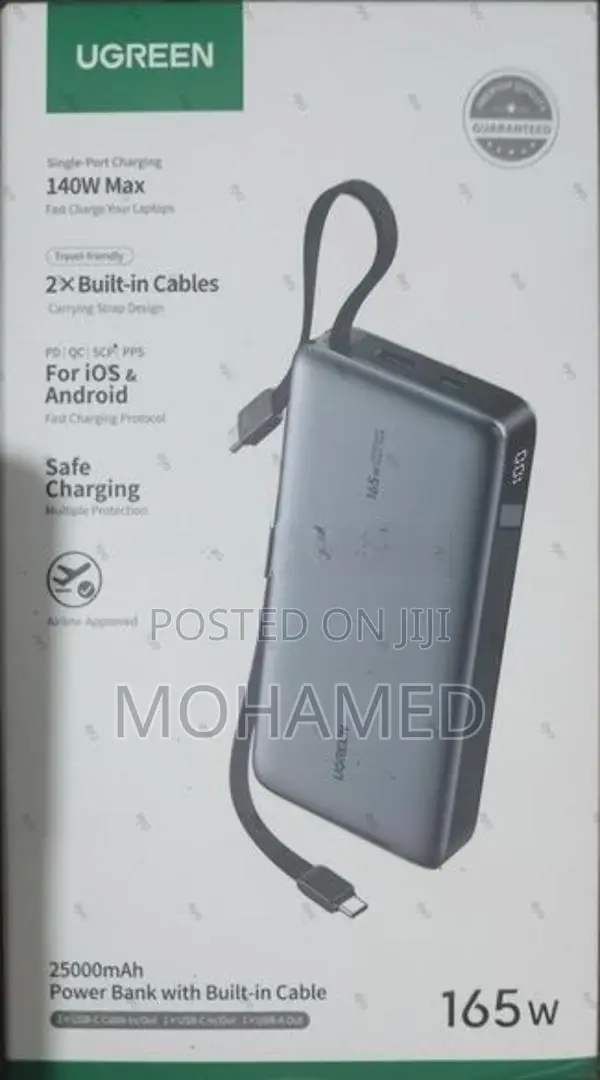UGREEN 25000mAh 165 W Dual‑Cable Power Bank – PB552 55995B