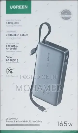 UGREEN 25000mAh 165 W Dual‑Cable Power Bank – PB552 55995B