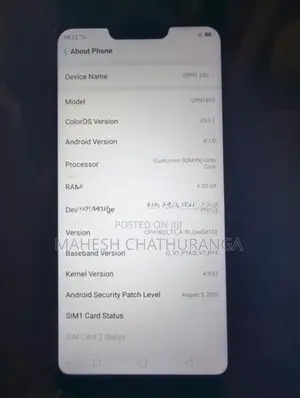 Oppo A3s SMART PHONE (Used)