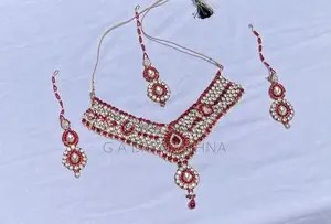 Maroon Bridal Indian Necklace Set