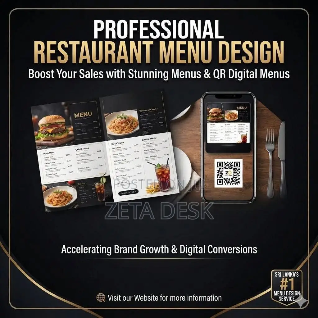 Professional Restaurant Menu Design Qr Digital Menu - Zeta Desk