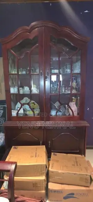 Mahogani Wood Glass Cupboard