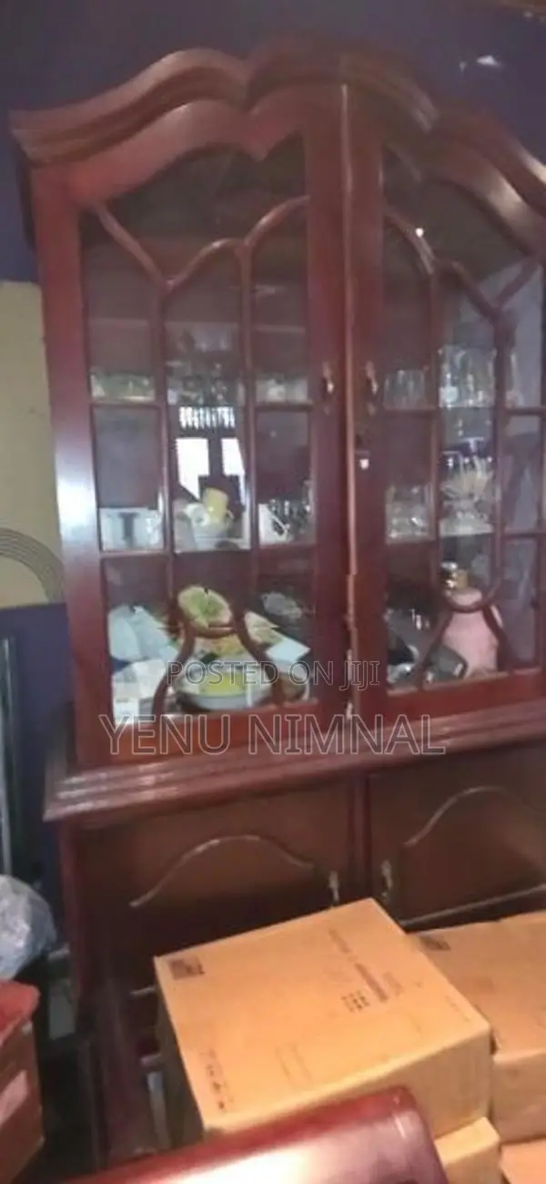 Mahogani Wood Glass Cupboard