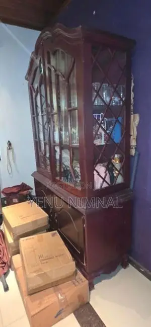 Mahogani Wood Glass Cupboard