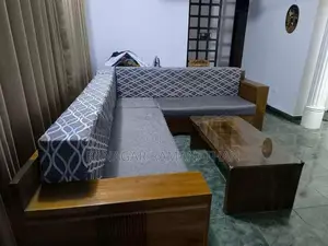 Teak L Shape Sofa Set with Tea Table