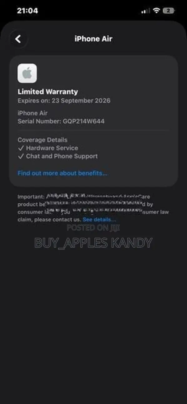 Apple iPhone 17 Air 256GB (Used)