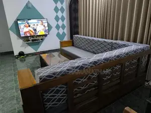 Teak L Shape Sofa Set with Tea Table