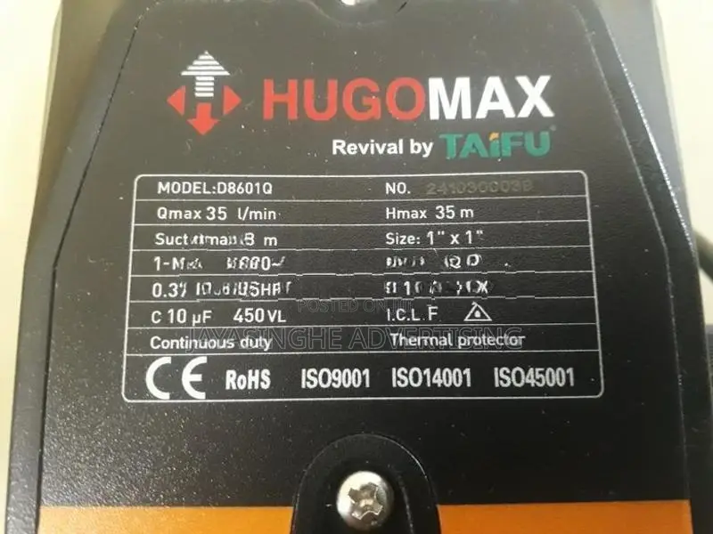 Water Pump H.P 0.5 Hugo Max