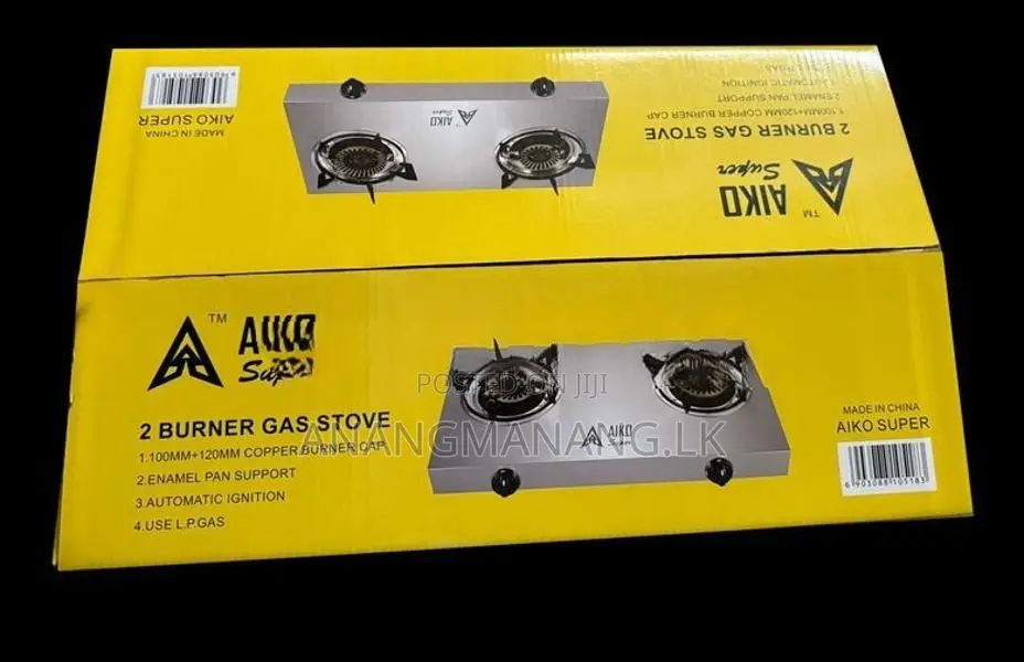 AIKO Gas Cooker Stainless Steel 2 Burner