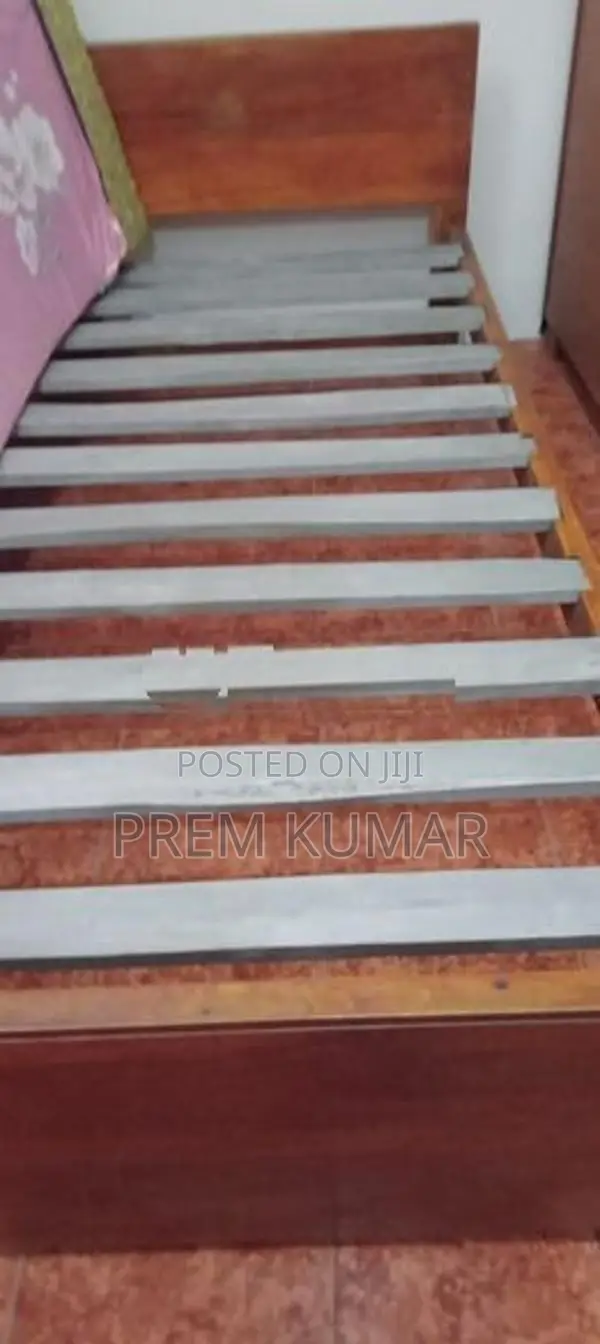 Wooden Single Bed with Mattress