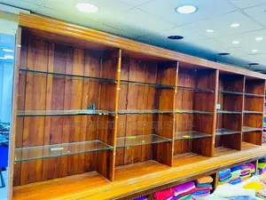 Wooden shop Display Rack with Glass shelves-For Textile/Mobile