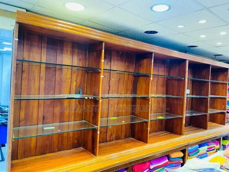 Wooden shop Display Rack with Glass shelves-For Textile/Mobile