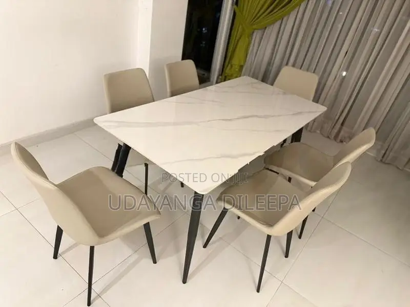 Granite Dining Table with Cushion Chairs