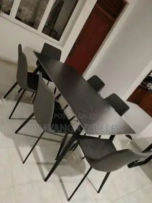 Granite Dining Table with Cushion Chairs