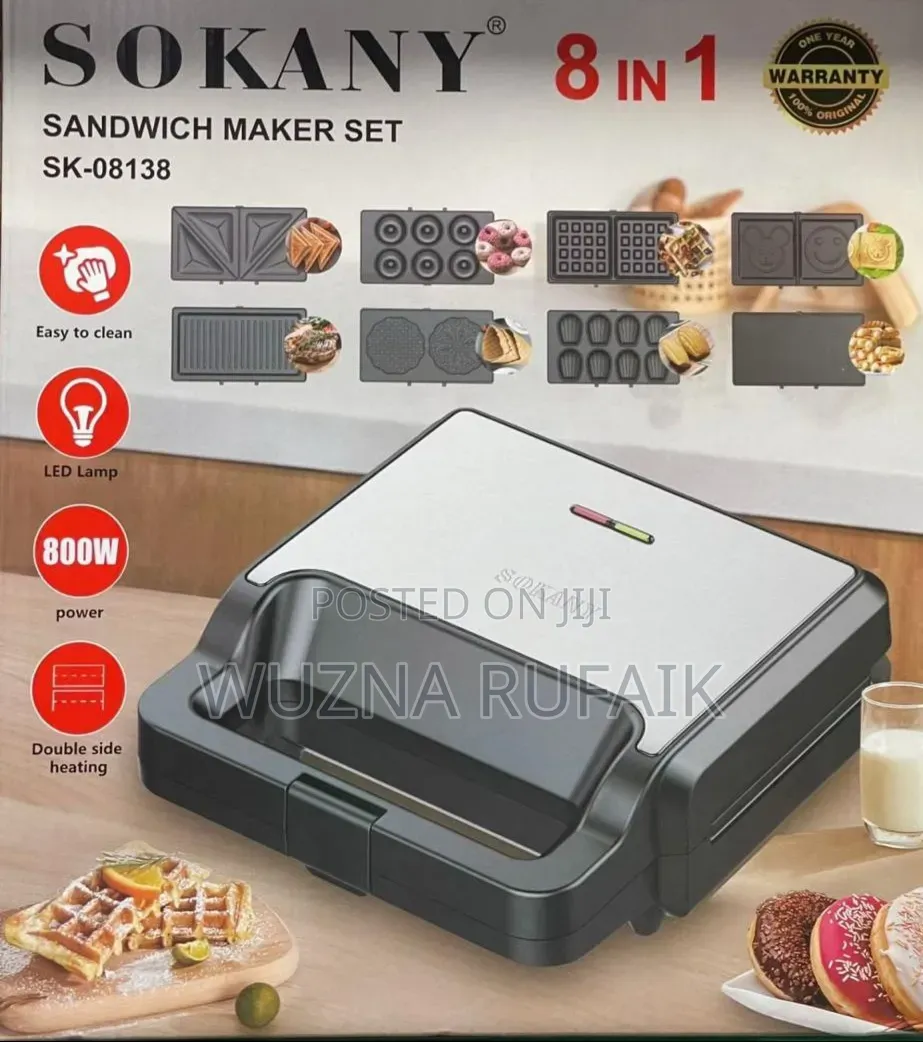 Sokany 8 in 1 Sandwich Maker Set