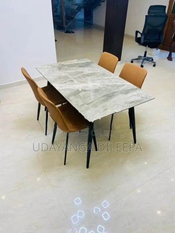 Luxury Dining Table with Cushion Chairs