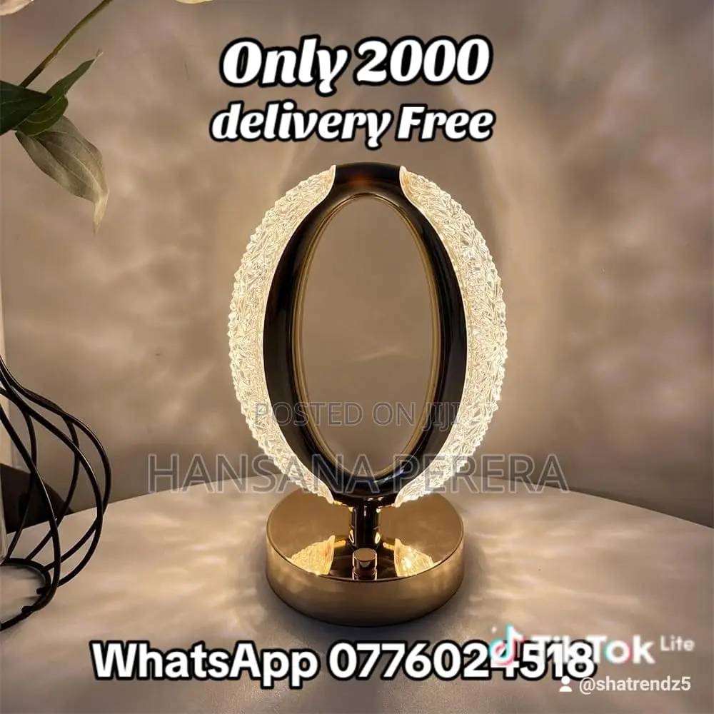 Diamond Crystal Oval Shaped Rechargeble Table Lamp