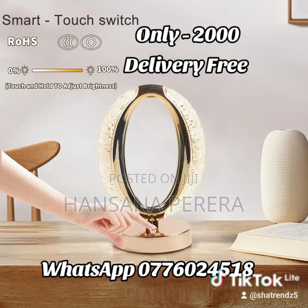 Diamond Crystal Oval Shaped Rechargeble Table Lamp
