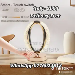 Diamond Crystal Oval Shaped Rechargeble Table Lamp