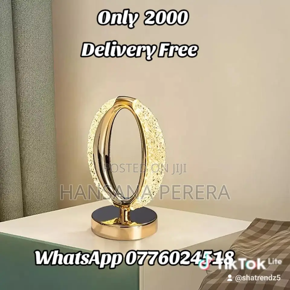 Diamond Crystal Oval Shaped Rechargeble Table Lamp