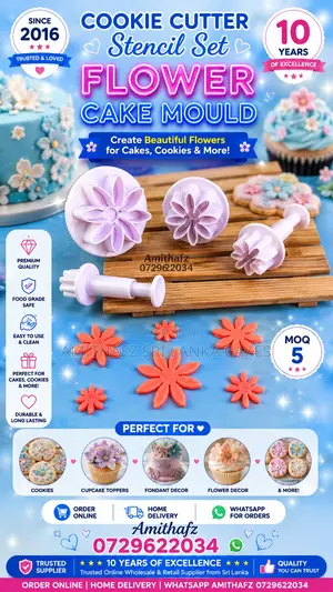Peony Flower Cutter Floral Cake Decorating Tool Set Sri Lanka Cake