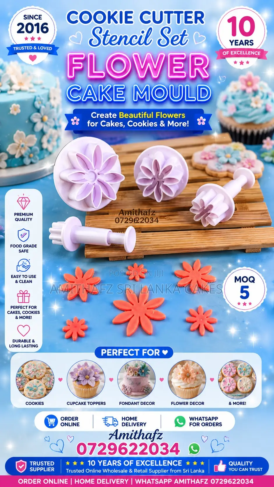 Peony Flower Cutter Floral Cake Decorating Tool Set Sri Lanka Cake