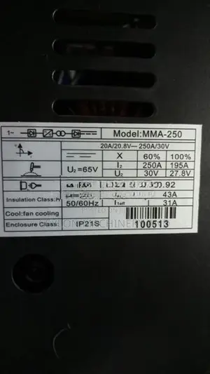 "LASER" MMA250 Inverter welding Plant -12/10/08 Rods