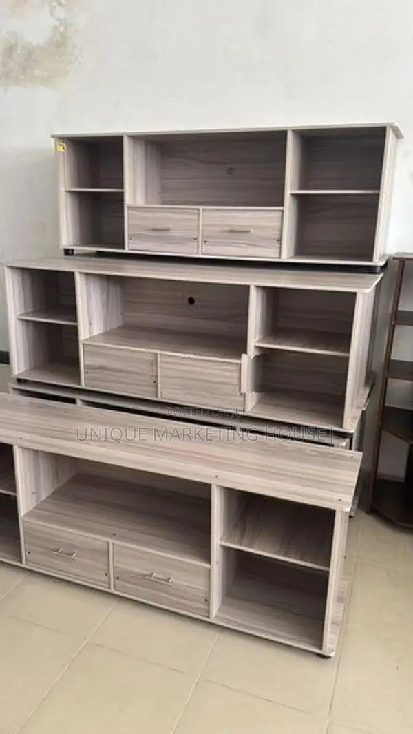 Modern 65” 2 Drawer Melamine Tv Stands