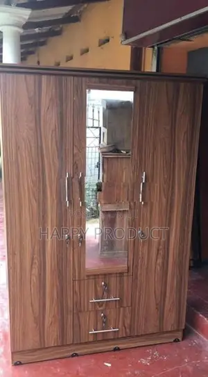 3 Door Melamine Glass Wardrobe