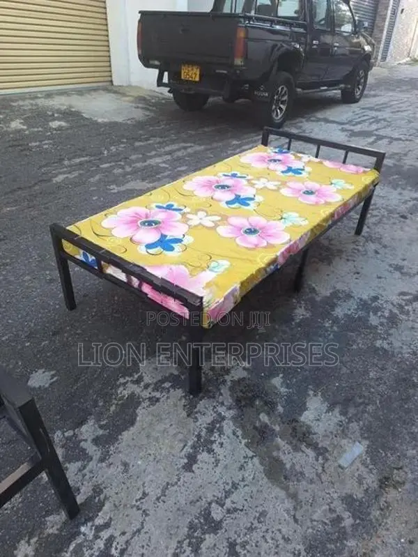 Steel Single Bed with Mattress