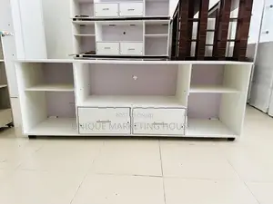 MODERN FULLY WHITE 65” MID-2DRAWER TV STAND
