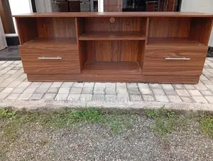 Modern 65” Dark Melamine Side 2 Drawer Tv Stands