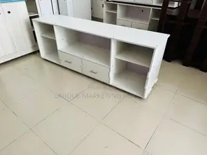 MODERN FULLY WHITE 65” MID-2DRAWER TV STAND