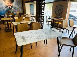 Luxury Granite Dining Table with Cushion Chairs