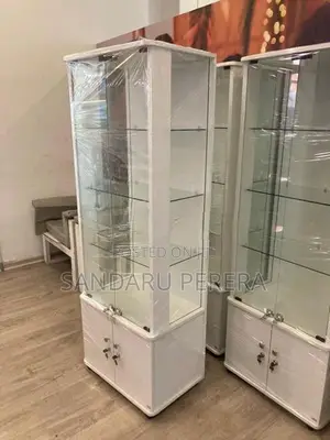 White glass display cupboard