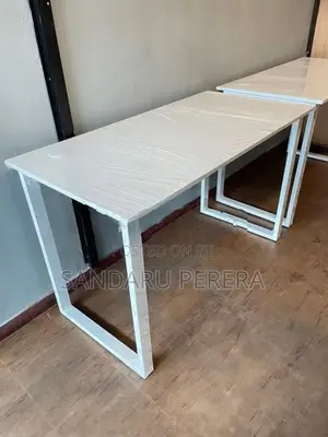 Large White Computer Table with Steel Leg - 5’x 2’