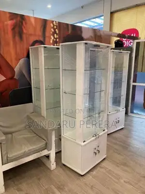 White glass display cupboard