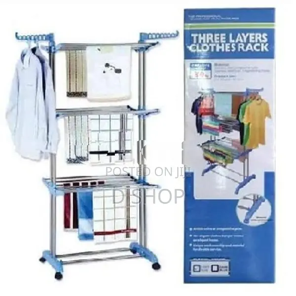 Three Layer Cloth Rack - Foldable Large 6 Feet