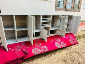 Modern 7 Ft American White Ready Made Pantry Cupboards