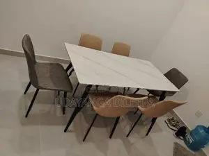 Granite Dining Table with Cushion Chairs